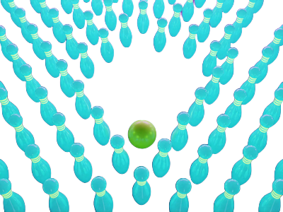 Neon-Plinko-Kugel f&auml;llt durch leuchtendes Stiftefeld im Rainbet Plinko Game